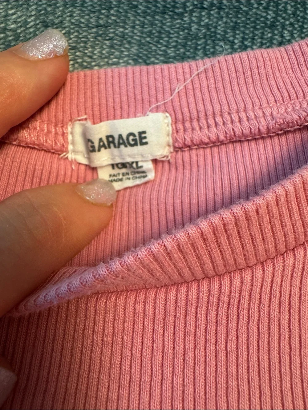 Garage Pink Ribbed Crop Top - Picture 2 of 4